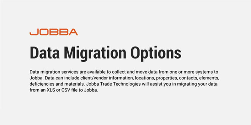 Jobba Data Migration Options
