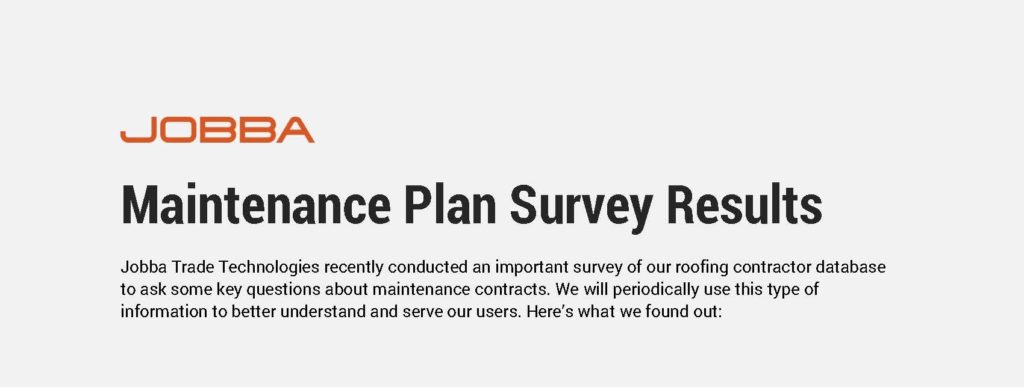 roof maintenance plan
